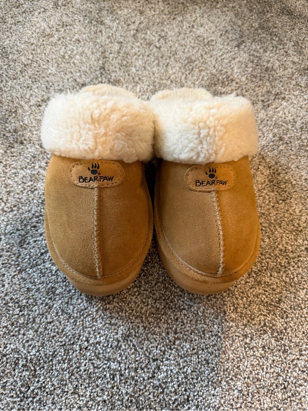 Bearpaw Womens Cozy Shearling-Lined Slippers - Chestnut